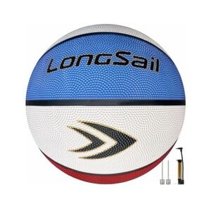 Longsail RWB Size 7 Basketball 29.5" Circum Indoor Outdoor & Pump